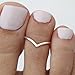 Ritach Toe Rings for Women Sets Golden 14K Golden Plated Simple Open Adjustable Band Toe Rings for Women Beach Foot Jewelry for Summer (B-4pcs-gold)