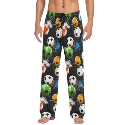 Pantalon de pyjama football homme multicolore en taille XL avec poches pratiques