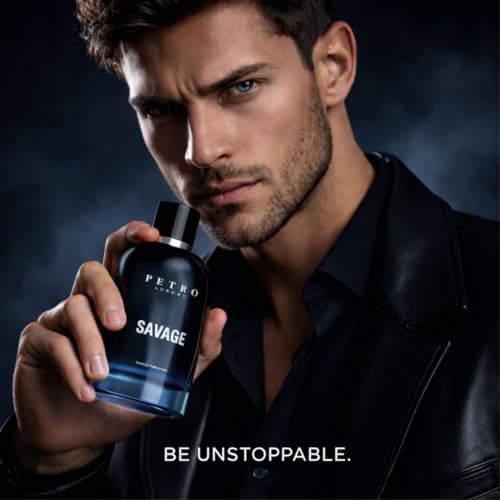 Image of Petro Luxury Savage Long Lasting Perfume for Men 100ml | Extrait De Parfum Fresh Spicy Aromatic Fragrance with Calabrian Bergamot, Pepper, Lavender & Ambroxan | Luxury Gift for Him