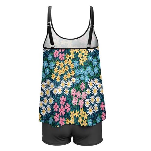 Robe de plage tankini fleurs de couleur résout le complexe du bikini classique - 5