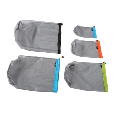 JOINPAYA 1 Set Reusable Polyester Mesh Storage Sack for Camping Space Saving Drawstring Bags for Sleeping Bags Jackets and Outdoor Gear Durable Lightweight and Travel Storage Grey