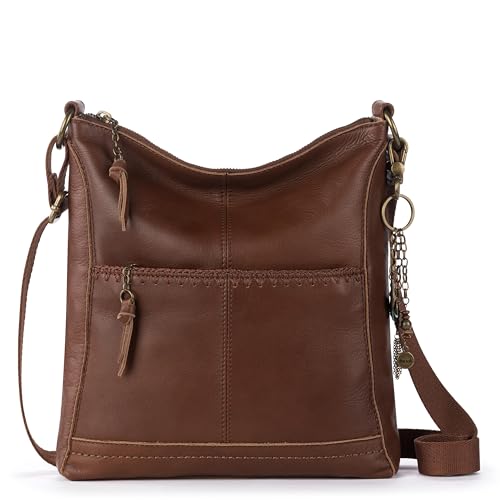 Image of The Sak Lucia Leather Crossbody Purse - Premium Leather Women's Handbag for Everyday & Travel - Cross Body Bag With Zipper