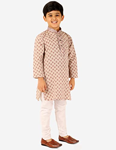 Image of Pro-Ethic Style Developer Boy's Cotton Embellished Kurta Pajama For Baby Kids Ethnic Wear (S-167)
