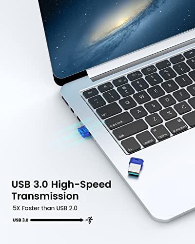 Image of K&ZZ 128GB Flash Drive 128GB USB 3.0 Flash Memory Stick Drive with Lanyard Ultra High Speed Mini 128 GB Thumb Drive USB Stick for PC /Laptop, Blue