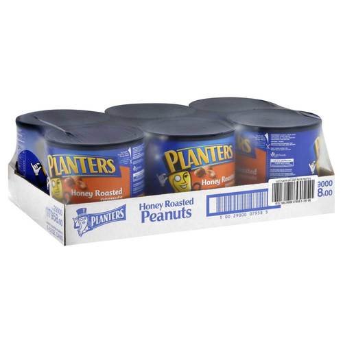 Planters Peanut Dry Honey Roasted Tin 6 Of no.10 Can, 52 Ounce Each