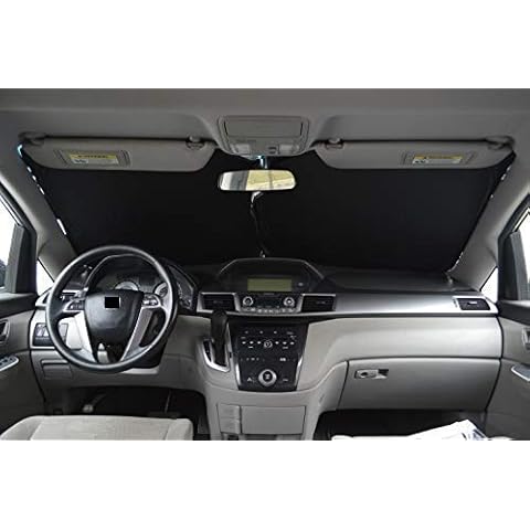 240T Fabric 2 pc Windshield Sun Shade for Car SUV Trucks Minivan Vehicle Window Sunshade Heat Shield 2pc - Medium Cover