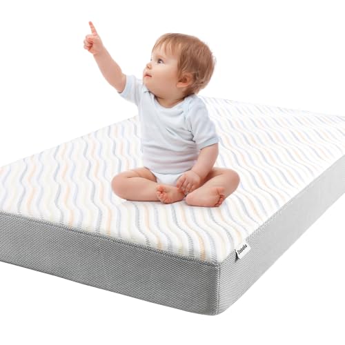 Image of Babelio Biobased Crib Mattress, Dual Sided, CertiPUR-US Certified | Breathable Machine Washable Cover, Waterproof Inner Liner, Fits Standard Baby Crib & Toddler Bed 52" x 27.5"