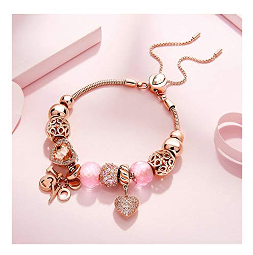 Pulsera de oro de 14 quilates con exclusivo cristal de circón para mujer