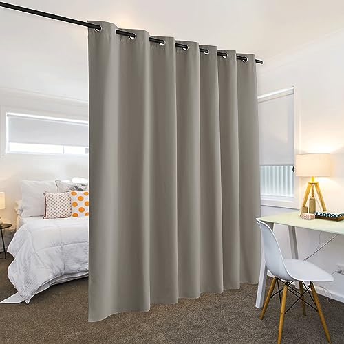 Image of RYB HOME Extra Long Curtains Light Block Soundproof Privacy Blinds for Home Theater Office Backdrop Dining Living Room Patio Door Large Window Ceiling to Floor Drapes, W 8.3 x T 11 ft, Sand