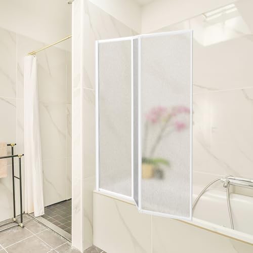 ISOISL Duschabtrennung für Badewanne aus Kunststoff, Duschwand für...