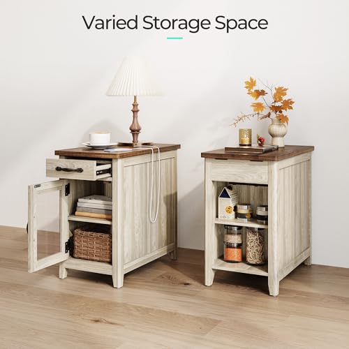 Linsy Home LH518J2-C Farmhouse End Table With Charging Station thumb #5