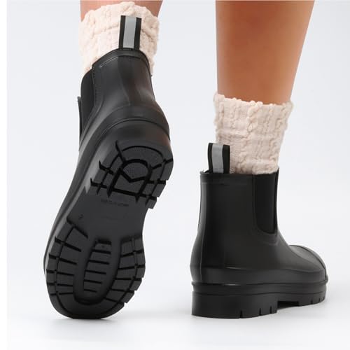 Furuian Women's Ankle Rain Boots Waterproof Chelsea Rain Boots Rubber Boots Women Short Garden Boots Anti Slip Outdoor Lightweight Work Booties4