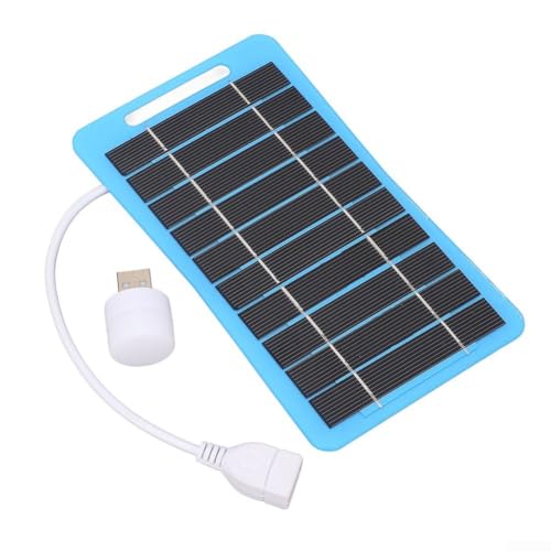 Homeponnew Cargador solar de 5 W, panel solar portátil con salida USB para teléfonos, tabletas, bancos de energía, impermeable y ligero para acampar al aire libre, senderismo