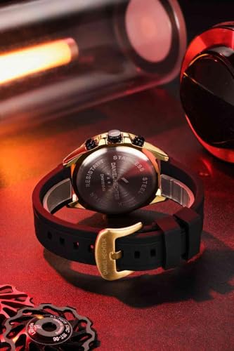 Image of Daniel Hechter Paris Pantheon Collection Pantheon Collection Unique Multifunctional Watch for Men with Textured Round Dial Silicon Strap & Date Indicator-DHM1010