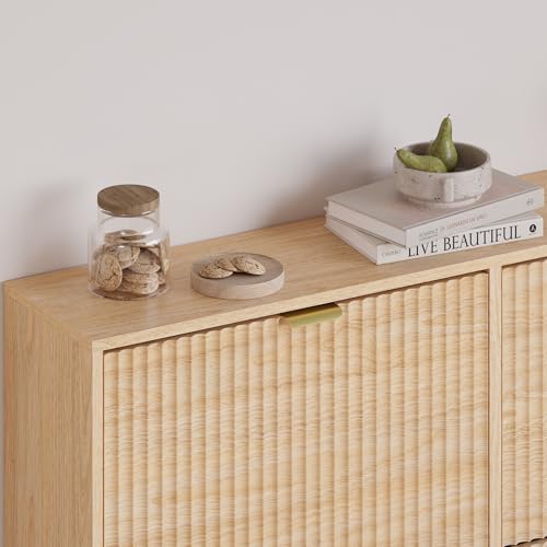 Image of BORNOON Large Shoe Cabinet for Entryway, Shoe Rack Cabinet with 4 Flip Drawer and Adjustable Shelves for Small Apartment, Foyer