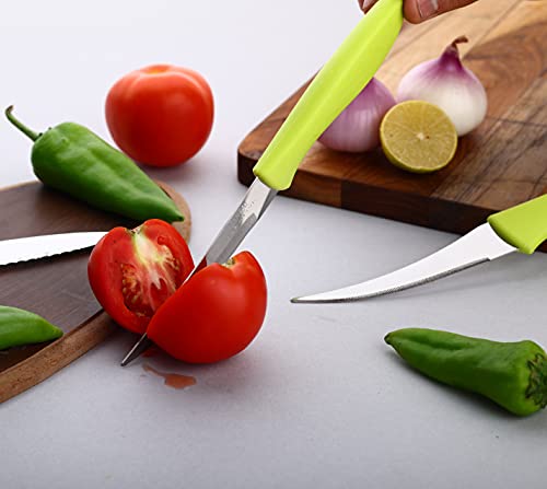 GANESH Stainless Steel Knife Set, 3-Pieces, Green, Blue and Pink (Image - 6)