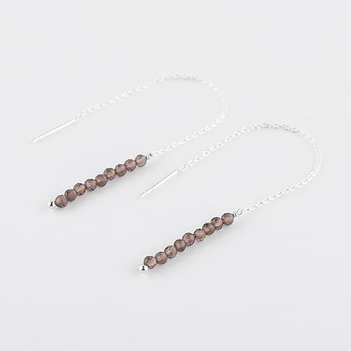 Miniatura 2 de Aretes delicados de piedra auténtica, piedras preciosas tanzanita, joyería minimalista, aretes colgantes, chapados en plata, piedras natales