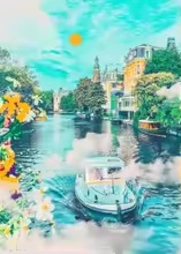 Peinture d'architecture encadrée pour habiller un mur vide
