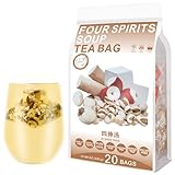 Plant Gift 20 Cups Four Spirits Soup Tea Bag (四神汤 SI SHEN TANG) 10.58oz (15g*20bags/300g) Barley, Coix seed, Orange peel, Poria cocos，Yam, Semen Euryales Natural Mixed Herbal Combination of Floral Tea