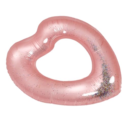 Kisangel Heart Shaped Inflatable Swim Ring for Beach and Pool Fun Pool Float for Design Present for Summer Water Activities