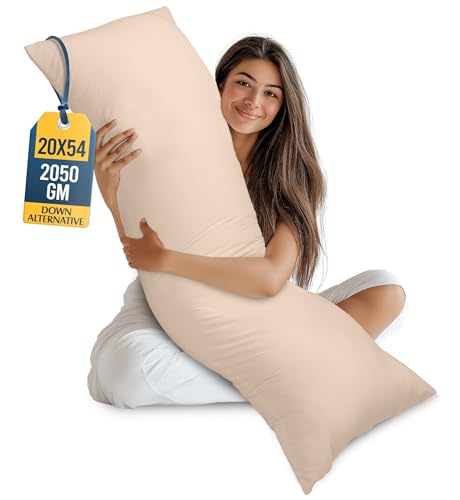 Utopia Bedding Full Body Pillow for Adults (Beige 20 x 54 Inch) Long Pillow for Sleeping Large Pillow Insert for Side Sleepers