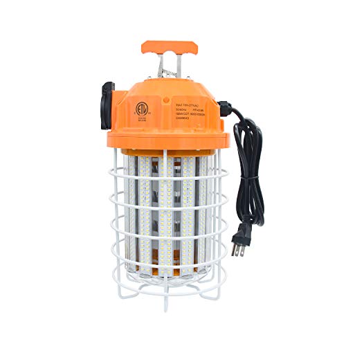 NS 100W LED Temporary Work Light,15500 Lumen Daylight White 5000K, IP64 Dust & Waterproof,Stainless Steel Cover for High Bay Construction Jobsite Workshop