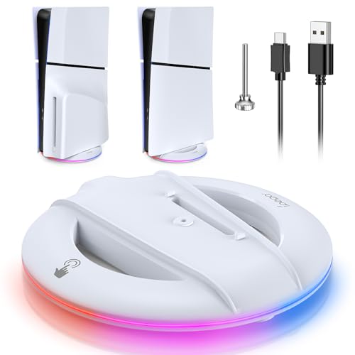 Comparativas de Iluminación de estudio ajustable los mejores 5. 33 YUANHOT - Soporte vertical con luz RGB para PS5 Slim, estación con 14 modos de iluminación compatible con Playstation 5 Slim Disc/edición digital