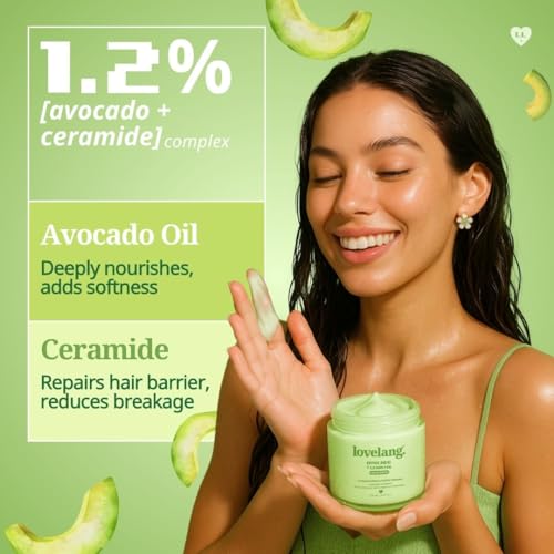 Image of Avocado + Ceramide Hair Mask | Deep Repair for Damaged Hair, Split Ends & Breakage | Strengthens & Softens | Avocado Scent | All Hair Types, 120 millilitre
