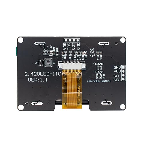 Image of HiLetgo 2.42 inch SSD1309 128x64 OLED Display Module 2.42 Inch OLED LCD Display Module IIC I2C 4 Pin or SPI 7 Pin Optional