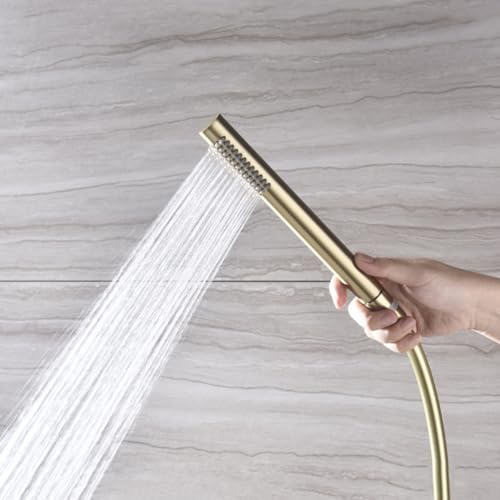 Mitigeur de bain mural or brossé double levier avec douchette LWX