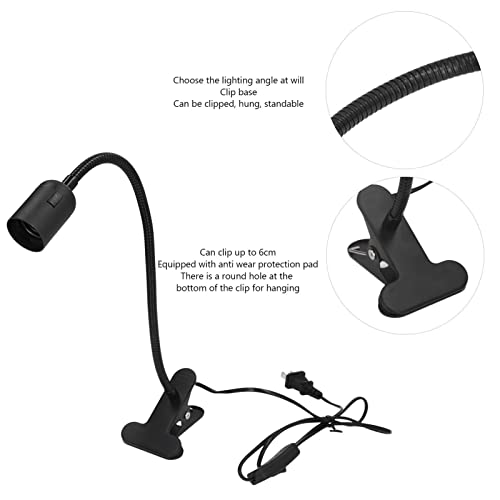 E27 E26 Clip Lamp Holder Desk Lamp Holder Night Reading Book Lamp Holder For Bedroom Dormitory 360 Degree #TOP2