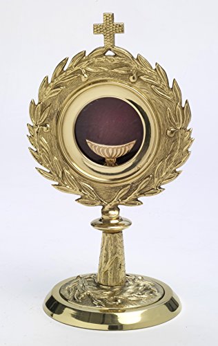 Colore: oro Ostensorio, Altezza 27 cm, Ottone, Oro, Tondo