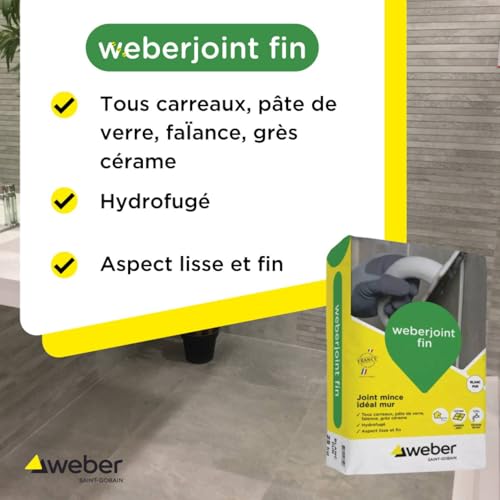 WEBER - Dünne Wandfliesendichtungen Reinweiß 25 kg - Weber Weberjoint dünn