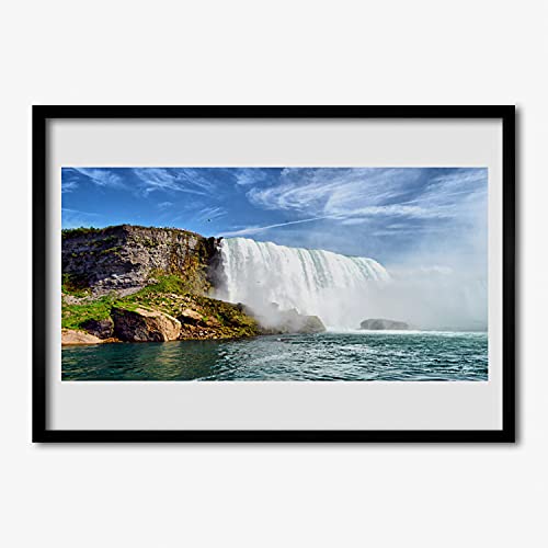 Affiche encadrée 70x50 cm cascade marin nature cadre mdf