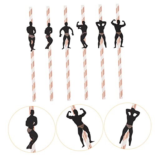 24 pitillos decorativos rose gold con diseño bailarines miniatura 7