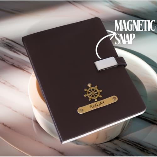 Image of ncgifts Personalized diary with name| customized diary | name notebook 200 ruled pages Customized Diwali Daily Journal Diaries Diary Gifts for Men Women Office Colleagues Employees (Brown)
