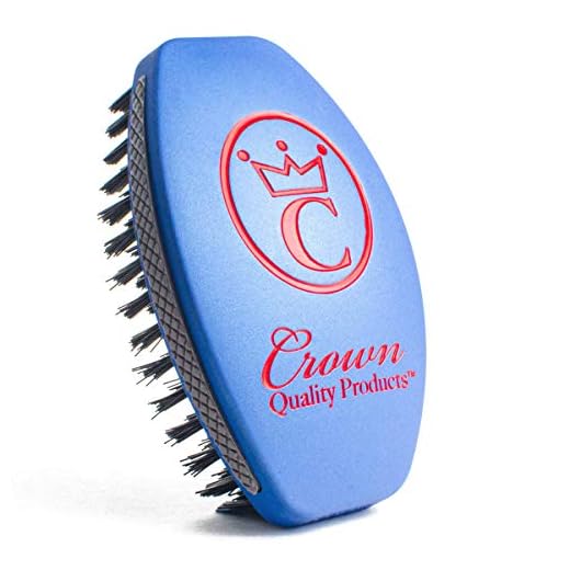 360 Sport Wave Brush Caesar 2.0 – Prime Blue – Hard Flex Bristles - Wet or Dry Hairbrush - No Slip Rubber Grips - by Crown Quality Products - The Ultimate 360 Wave Brush