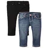 The Children's Place Baby Girls and Toddler Girls Basic Skinny Jeans, Black Wash, 18-24 MONTHS