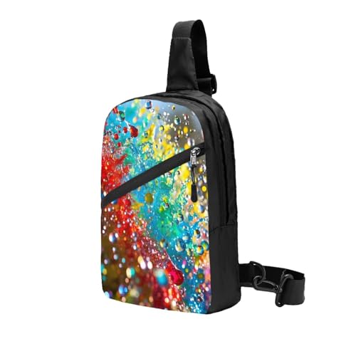 Colorful Spray Pattern (1) Print Men's and Women's Foldable Crossbody Bag,Sports Crossbody Bags,and Daily Chest Bags2