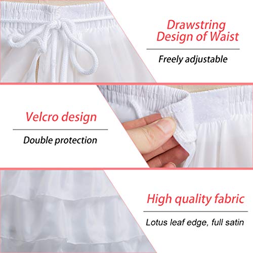 Women's Crinoline Petticoat Underskirt 4 Hoops Skirt 5 Ruffles Layers Ball Gown Half Slips for Wedding Bridal Dress White3