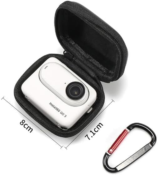 Image of BKN Bag Carrying case for Insta360 GO3, Mini case, GO 3 Protective Case Accessories, Carabiner, Waterproof, Dustproof (Black)