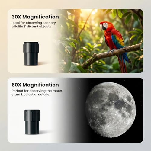Image of 50mm Astronomical Telescope for Kids Adults, Beginners 30X 60X Magnification 500mm Focal Length Refractor Telescope with Tripod Phone Adapter Moon Viewing Stargazing Astronomy Gift