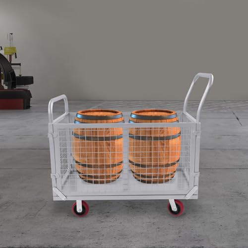 Carretilla Resistente con Contenedor y 4 Ruedas Grandes miniatura 6