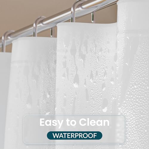 Titanker 101 White Shower Curtain Liner 72 X 72 Plastic Shower Liner Washable Inside Shower Curtain Liner Peva Shower Curtains For Bathroom With Magnets And Rustproof Metal Grommet Holes thumb #2