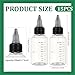 BENECREAT 15 Pack 50ml Transparent Plastic Dispensing Bottle with Twist Cap and Graduated Measurement for Liquids, Inks, Oils, Arts and Crafts