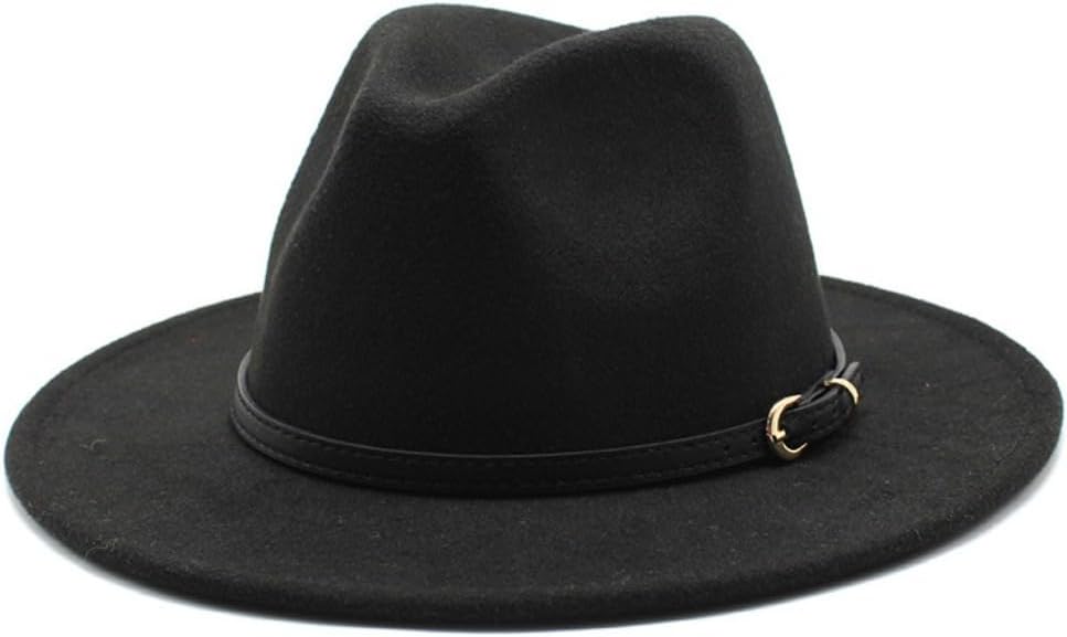 Western White Felt Cowboy Hat, Crystal-Trimmed Band, Wide Brim, Black Hatband