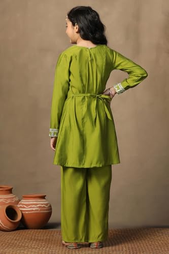 Image of Fashion Dream Girl's Chanderi Silk Ethnic Kurta and Sharara Set|Kids Salwar Suit Set|Sharara Set for Girls