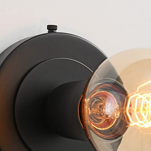 Image of BRIGHTTIA Luna Uno 1-Light Wall Sconce - Mid Century Industrial Modern Flush Mount Fixture for Wall & Ceiling - Minimalist Lamp for Bathroom and Small Spaces - Matte Black (BC0026-1B)