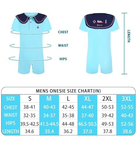 Pijama náutico de una pieza para hombre Landofgenie con entrepierna fácil para cosplay 4
