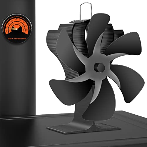 modsden 6 Blades Wood Stove Fan Wood Stove Fan Heat Powered,Fireplace